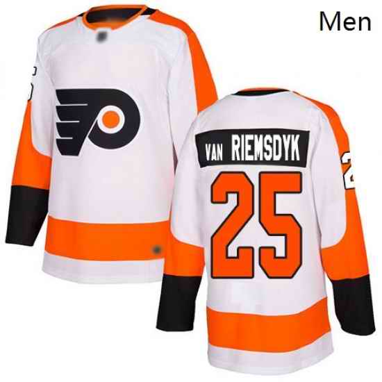 Flyers #25 James Van Riemsdyk White Road Authentic Stitched Hockey Jersey